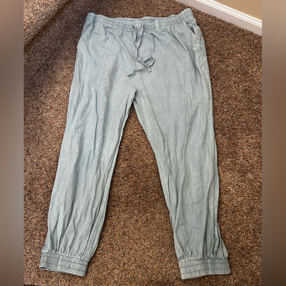 ⭐️NWOT Sew in Love - Light Blue Drawstring Cotton Jogger Pants Woman's Size 3XL